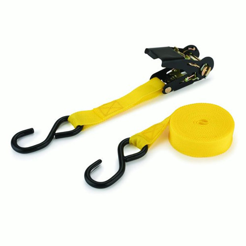 GRIP 1 Inch x 15 Feet Yellow Ratchet Tie Down Straps (1000 lbs)
