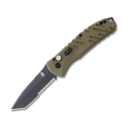 Gerber Propel OD Green Automatic Knife 3.5in Black PS Tanto Blade