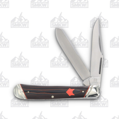 Rough Ryder Trapper Folding Knife Desert Fox Front Open