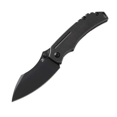 Kansept Pelican EDC Folding Knife Black SW Ti 3in Plain Black Sheepsfoot