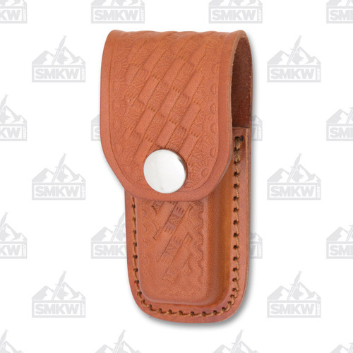 Leather Basketweave Sheath for up to a 3.75" Folding Knife