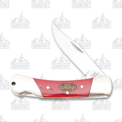 Frost Steel Warrior Dark Red Smooth Bone Small Lockback Folding Knife FRSW361DRCS