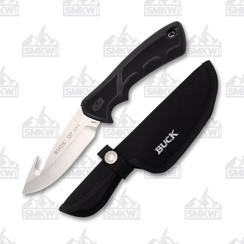 Buck 685 Large BuckLite Max II 4in Stonewash Guthook Fixed Blade Knife