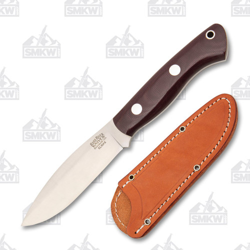 Bark River Mini Tundra Fixed Blade Knife Elmax Burgundy