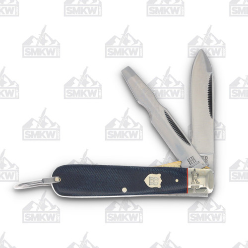 Rough Ryder Faded Blue Jeans Folding Electrician's Knife