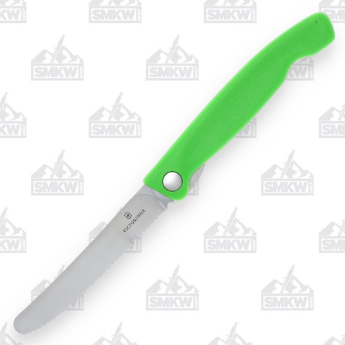 Victorinox Swiss Classic Foldable Paring Knife - Green - Wave Edge