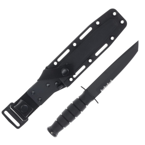 KA-BAR Short Tanto Fixed Blade Fighting Knife 5.25in Part Serrated Blade KA5055