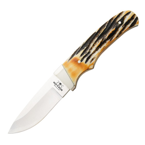 Bear & Son Large Pro Skinner Stag Bone 3.12 Inch Plain Satin Skinner