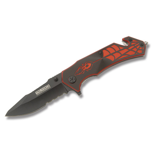 Spider Black & Red Rescue Folding Knife