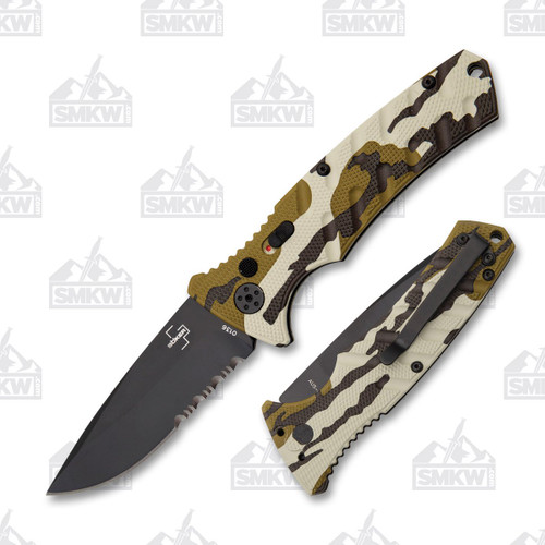 Boker Plus Camo Automatic Knife Partially Serrated