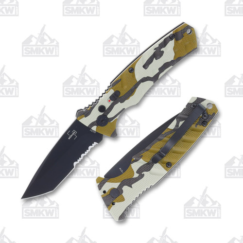 Boker Plus Camo Automatic Knife Tanto Partially Serrated