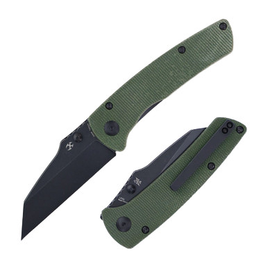 Kansept Knives Main Street Folding Knife Green Micarta 3.36in SW Blade