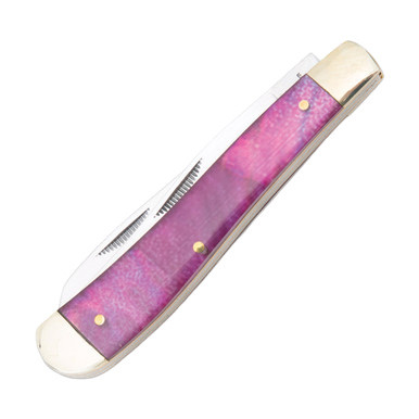 Frost Cutlery Ocoee River Purple Pearlite Mini Trapper Folding Knife