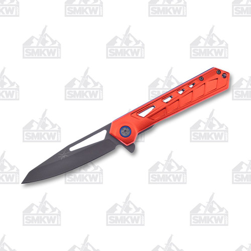 Tac Xtreme Red Orange Aluminum Vented Tactical Folder