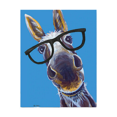 Donkey in Glasses Tin Sign
