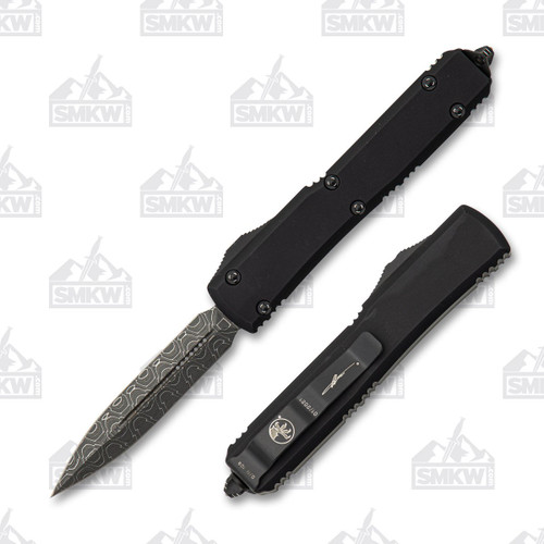 Microtech Ultratech Damascus Signature Series Out-The-Front Automatic Knife (D/E Damascus | Black)