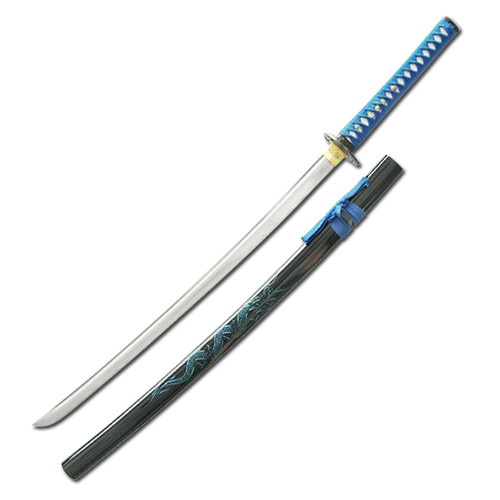 41' HAND CRAVED DRAGON KATANA(BLUE)