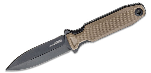 SOG Pentagon FX Covert FDE 3.41in Black Spear Point Fixed Blade