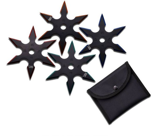 Perfect Point 6 Point Throwing Stars Multi-Color Tip Set of 4