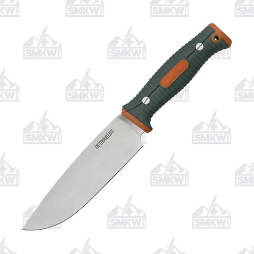 Outdoor Life Camping Fixed Blade 6in Satin Plain Chef Knife