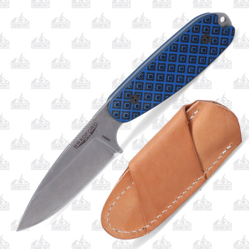 Bradford Guardian 3.5 Fixed Blade Knife Sabre Grind Black and Blue