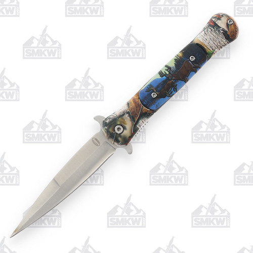 Frost Cutlery Assisted Opening Elite Wildlife Deer Dagger Knife