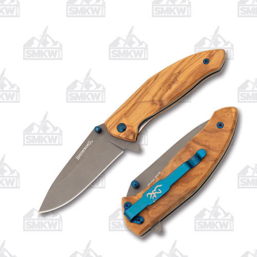 Browning Knives Olivewood Folding Knife Drop Point