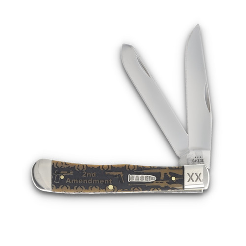 Case Second Amendment Antique Bone Trapper Folding Knife CA107432A