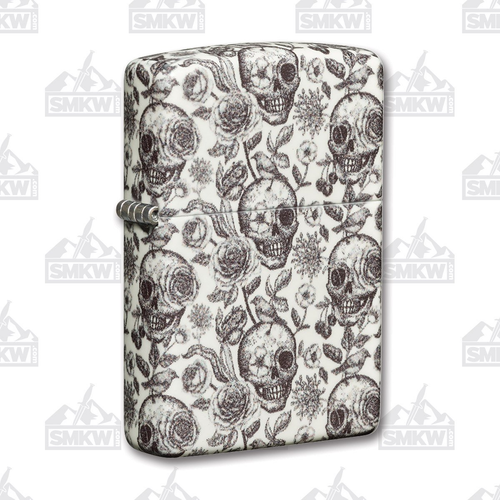 Zippo Glow in the Dark Skulls and Roses Lighter