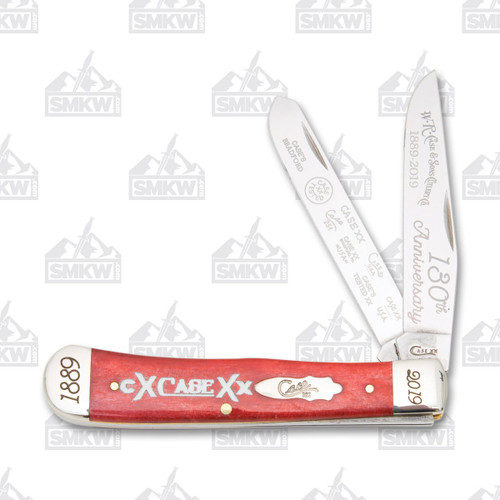 Case "CXXX" 130th Anniversary Red Bone Trapper Folding Knife