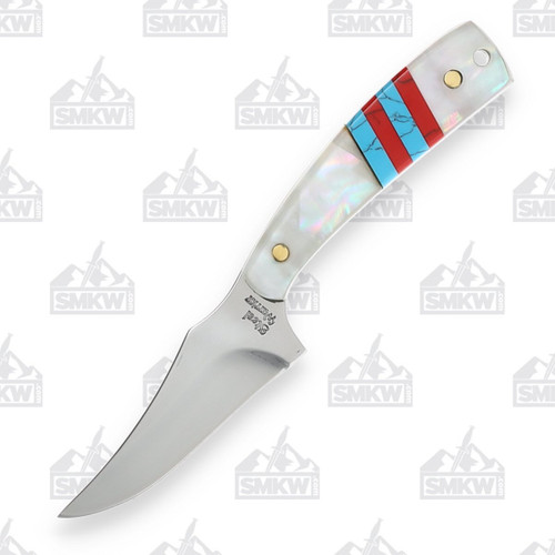 Frost Steel Warrior MOP Red and Blue 3.25in Skinner Fixed Blade