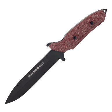 Viper Fearless Fixed Blade Knife Black DLC/Red Canvas Burlap