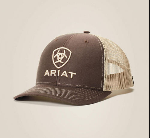 Ariat Men's Brown Mesh Snap Back Hat