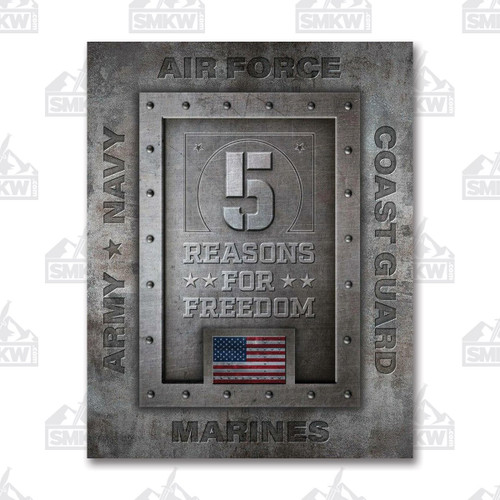 5 Reasons for Freedom Tin Sign