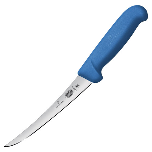 Victorinox Semi Stiff Boning Knife Blue 6 Inch Plain Edge Curved Blade F40450