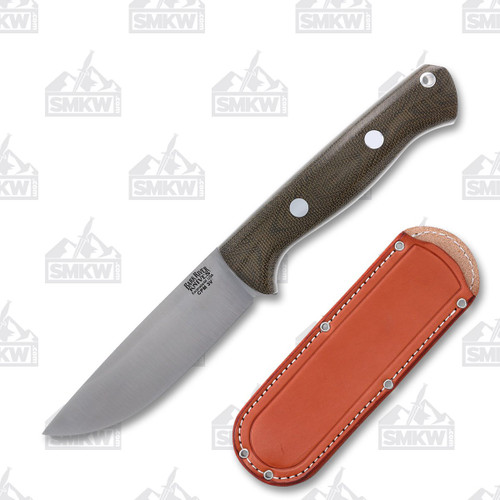 Bark River Bravo 1 Fixed Blade Knife Green Micarta Rampless