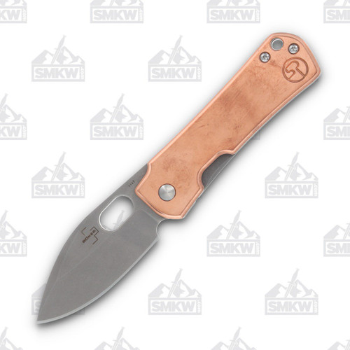 Boker Plus Gust Folding Knife Copper 2.87in Plain Stonewash Drop Point Front Open