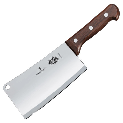 Victorinox Curved Cleaver Knife Walnut 7in Plain Curved Cleaver Blade