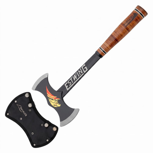 Estwing Black Eagle Stacked Leather Handle Double Bit Axe