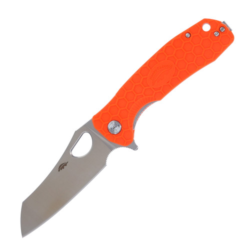 Honey Badger Knives Large Wharncleaver Orange Folding Knife 3.63in Blade