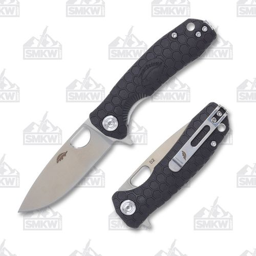 Honey Badger Small Flipper Knife Black FRN 2.81in Satin Drop Point Blade