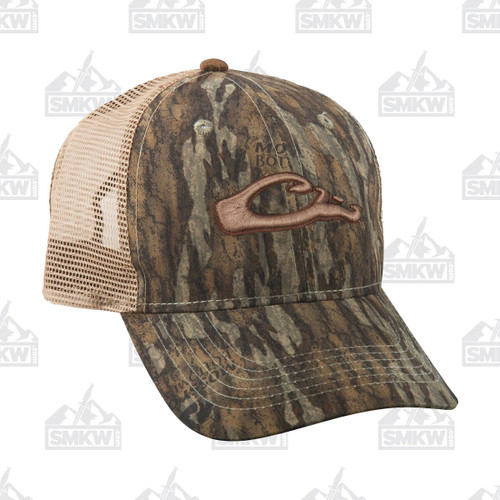 Drake Waterfowl 6 Panel Mesh Back Cap Mens Mossy Oak Bottomland