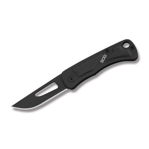 SOG Centi I Keychain Folding Knife 1.4in Black Drop Point Blade