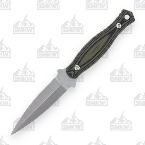 Defiant 7 Les George Galvo Fixed Blade Knife Satin Green