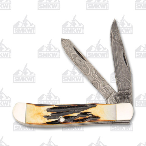 Bear & Son Mini Trapper Folding Knife 2.75in Plain Edge India Stag