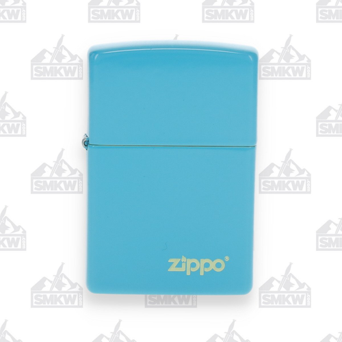 Zippo Flat Turquoise Logo Lighter