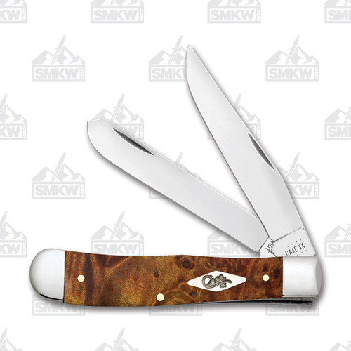 Case Autumn Maple Burl Wood Trapper Folding Knife