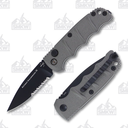 Boker Kalashnikov Out-the-Side Automatic Knife (Serrated Spear Point D2  Gray)