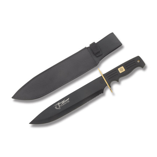 Frost Quicksilver Bowie Black Spear Point Partially Serrated FRQS578RUBB
