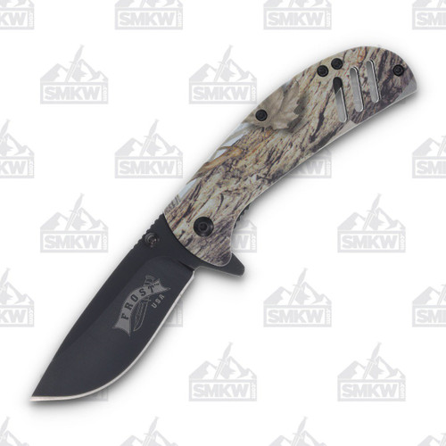 Frost Cutlery Spring-Assisted Linerlock Folding Knife (Black  Camo)